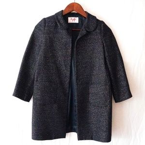 Il Gufo Girls 10 Metallic Thread Navy Coat